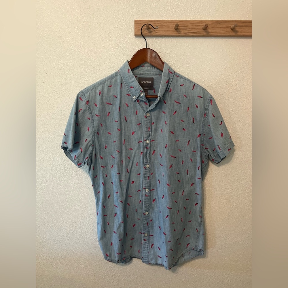 Bonobos button down with chili pepper print